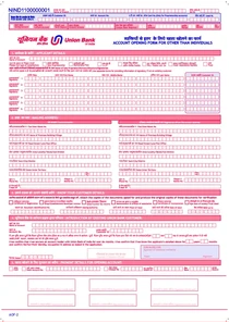 Account opening form for other than individuals