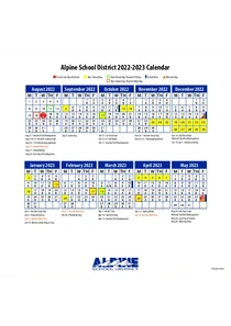 Alpine School District Calendar 2022-23