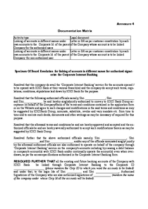 Annexure 4 Documentation Matrix