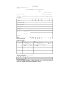 Annexure D Dematerialisation request form