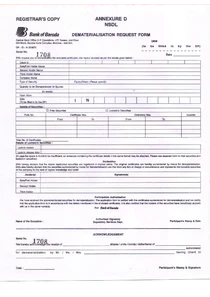 Annexure D NSDL Dematerialisation Request Form