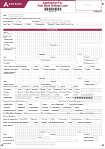 Application For Axis Bank Holiday Loan