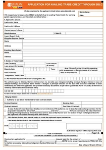 Application for availing trade credit through SBLC