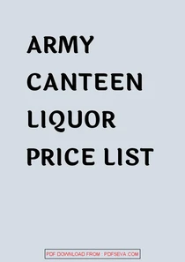 Army Canteen Liquor Price List 2022