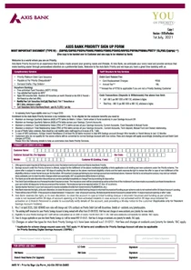 Axis Bank Priority Sign Up Form Most Important Document