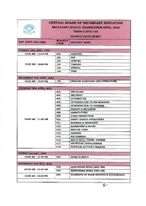 CBSE Date Sheet 2022 Class 10