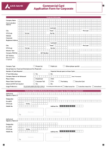 Commercial Card Application Form For Corporate