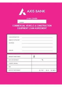 Commercial Vehicle & Construction Equipment Loan Agreement