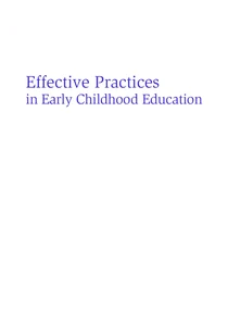 Effective Practices In Early Childhood Education