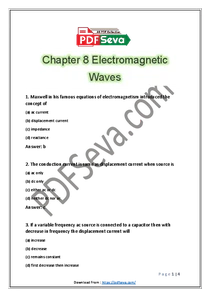 Electromagnetic Waves Chapter 8 Class 12 Physics MCQs