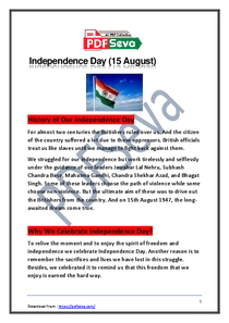 English Essay Independence Day 15 August