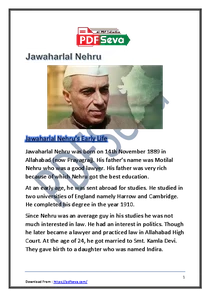 English Essay Jawaharlal Nehru – જવાહરલાલ નહેરુ