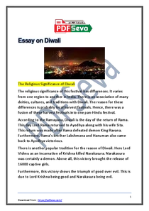 English Essay on Diwali – અંગ્રેજી નિબંધ દિવાળી