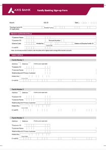 Family Banking Sign-up Form