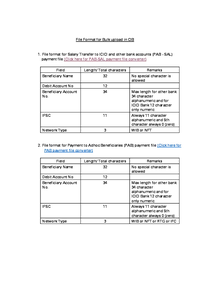 File Format Bulk Upload in CBI