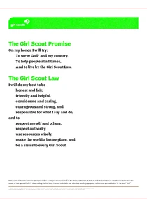 Girl Scout Promise And Law