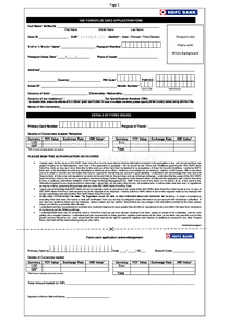 ISIC Forexplus Card Application Form For HDFC Bank