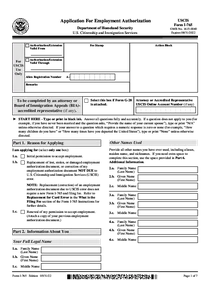 I 765 Form Application
