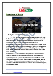 Importance of Sports Essay In English