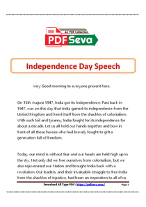 Independence Day Speech in English 2022