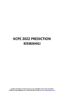 KCPE Prediction 2022