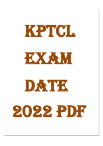KPTCL Exam Date 2022