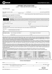 Kotak RTGS Form