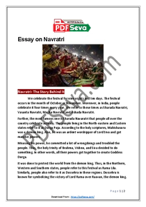 Navratri Essay In English