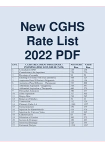 New CGHS Rate List 2022