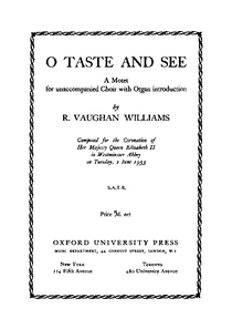O Taste And See Vaughan Williams
