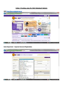 Online E-franking using the GRAS Mahakosh website