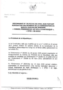 Ordonnance Présidentielle RDC 2022
