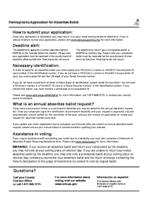 Pa Absentee Ballot Application