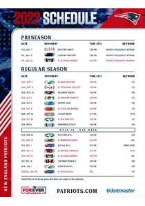 Patriots Schedule 2022