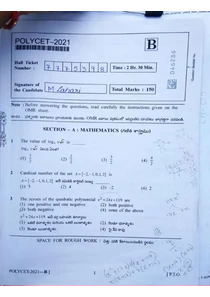 Polytechnic Question Paper 2022