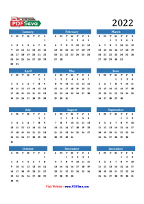 Printable 2022 Monthly Calendar