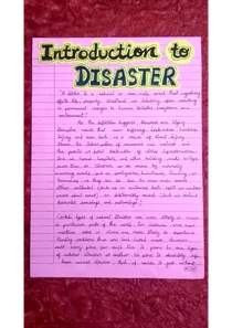 Project on Disaster Management for Class 9
