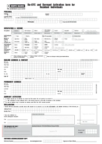 Re-KYC and Dormant Activation form for Resident Individuals