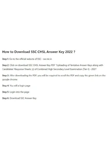 SSC CHSL Answer Key 2022