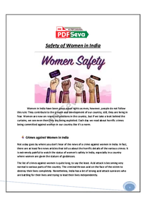 Safety of Women in India Essay In English