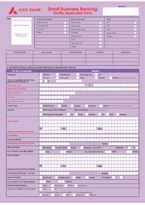 Small Business Banking Facility Application Form