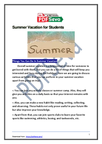 Summer Vacation for Students Essay – સમર વેકેશન નિબંધ