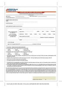 Supplementary credit card application