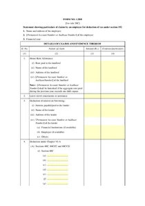 Tax Declaration Form For Employees