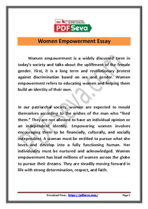 Women Empowerment Essay 250 Words