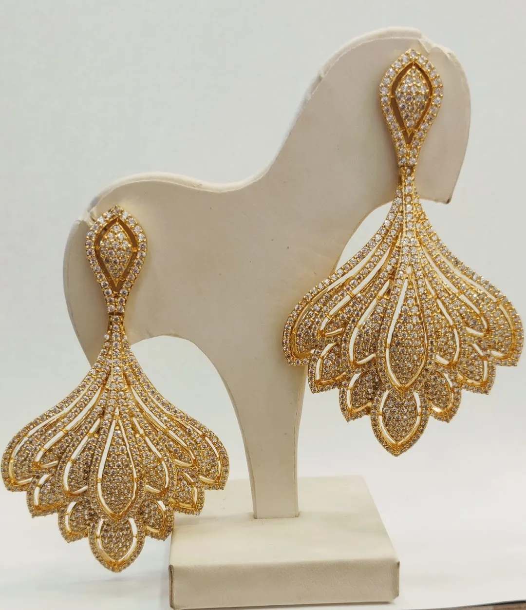 Buy New Style Gold Covering Long Dangle Earrings Designs for Women