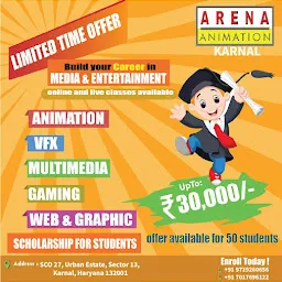 Arena Animation Karnal BEST ANIMATION,VFX,GAMING,Multimedia & Graphics Designing...