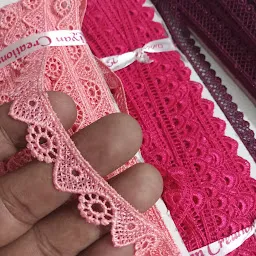 cotton pink lace ribbon