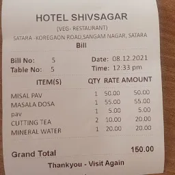 Hotel Shivsagar Pure Veg Restaurant