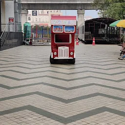 Toy bus and train ride